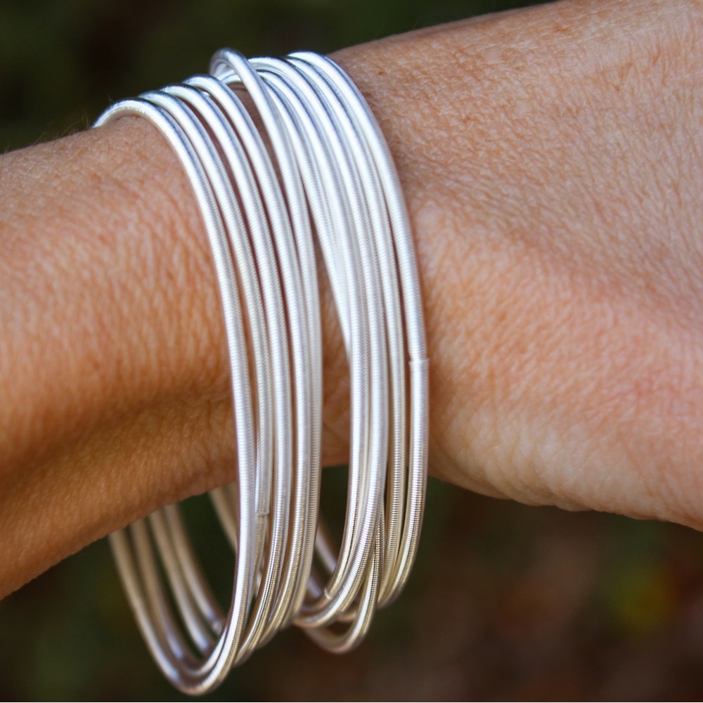 Stretch Bracelets in Platinum